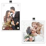 BOXOB 2stk Magnetische Foto-Sonnenblenden-Clips, 9x6cm 8x8cm Acryl Bilderrahmen Sonnenblende Personalisiert Auto-Bilderrahmen für Papa und Ehemann