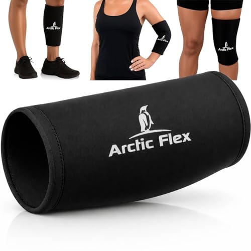 Arctic Flex Ice Sleeve for Knee Elbow Arm - Hot & Cold Freeze Pack Wrap for Tennis Pain Relief Tendonitis - Gel Compression Brace for Injuries - Therapy Compress - Reusable 360 Coverage