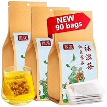 Hee Creek Red Bean Coix Seed Poria Tea Bags 450g5g*90 bags Chinese Herbal Tea for Dampness Clearing, Jobs Tears, Poria Cocos, Gorgon, Adzuki Bean, Honeysuckle, Light Bamboo Leaf