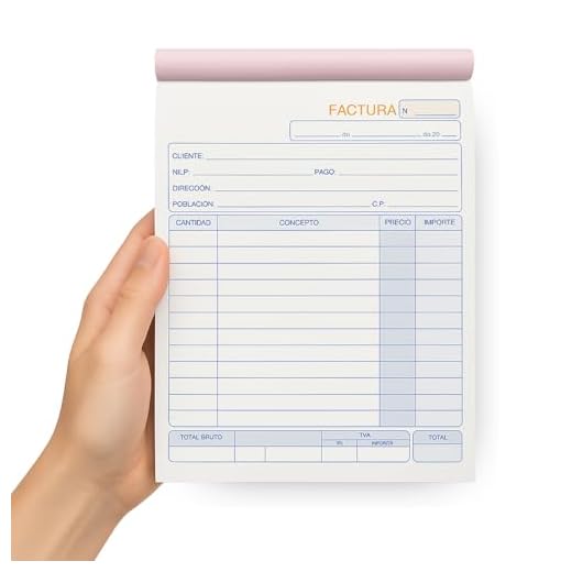 Talonarios facturas, Libreta de Facturas, Talonario para autonomos, 70 hojas, 35 juegos original + copia, autocopiativo, Matriz de corte, Tamaño 210x145 mm, Pack de 6 talonarios
