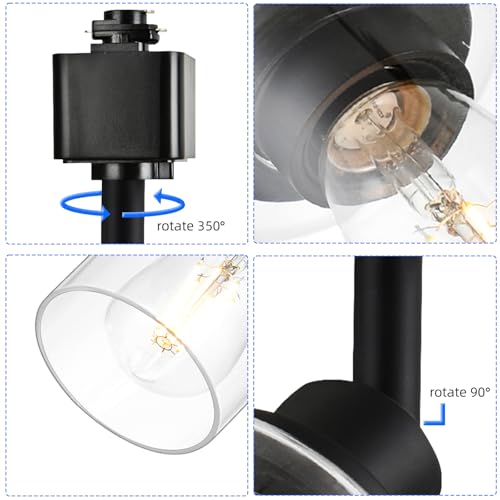 Wanluce 16450-1SP-4BL 4 Pack H Track Lighting Heads Black Ceiling Track Lighting Fixtures thumb #6