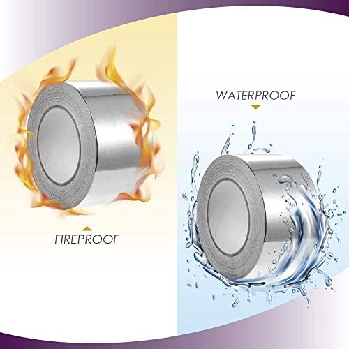 Jestio Aluminium Foil Tape (48mm x 45m)(Pack of 3) | Highly Adhesive Aluminium Tape, Insulation Tape For Insulating And Sealing Ducts | Heat Resistant | Silver