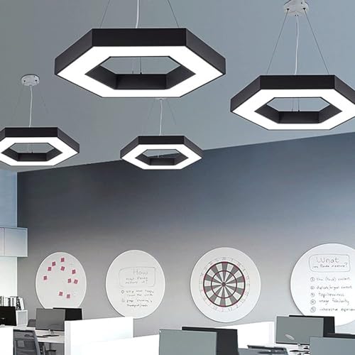 Lámpara de suspensión minimalista hexagonal LED de diseño moderno 4