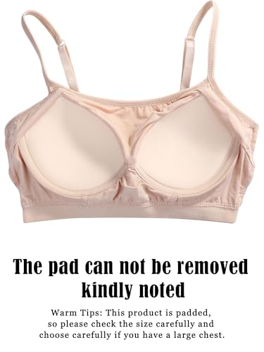 Image of Blulu 3 /6 / 12 Pcs Camisole Bra Wireless Padded Cotton Bralette Mini Cami Bras with Adjustable Straps for Women Girls