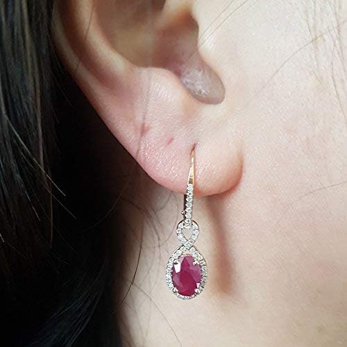 Vista 2 de Dazzlingrock Collection Pendientes colgantes Infinity de 10 quilates, oro rosa