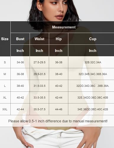 Image of Avidlove Bodysuit for Women Long Sleeve Double Lined Tank Top V Neck Bodysuit Tummy Control Shapewear