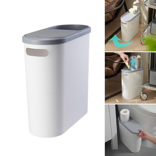Caneca de basura con tapa press top para espacios estrechos miniatura 2