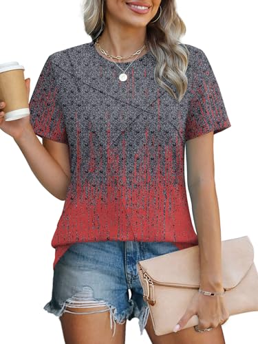 Image of XIEERDUO Womens Summer Tops 2026 Pleated Round Neck Short Sleeve Shirts Business Casual