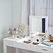 Alveare Home Aimee Vanity Desk with Mirror, USB Charging Port, Power Outlet, Makeup & Dressing Table, Storage Drawer, Modern Desk for Bedroom, Home, Office – White