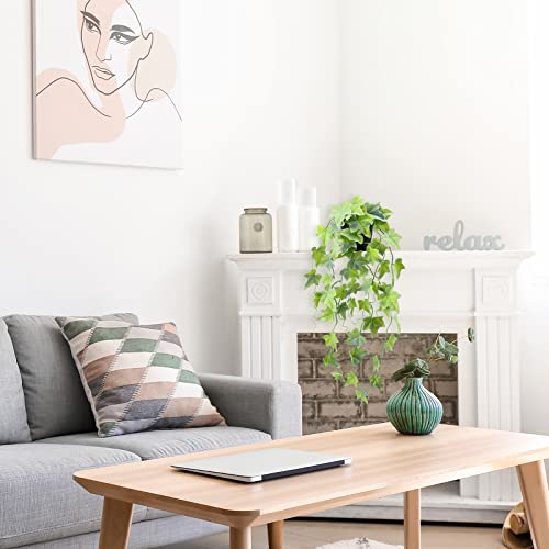 Cewor 1 Pack Artificial Hanging Plants Fake Potted Plants Faux Hanging Ivy Vines For Indoor Outdoor Office Shelves Room Decor (Gray Green) #TOP4