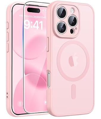 FNTCASE for iPhone 16 Pro Max Case, Fit for Magsafe, Glass Screen Protector