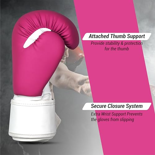 Image of Boxing Gloves - Faux Leather Training Gloves with Hook and Loop Velcro Closure for Long-Lasting Strength and Durability