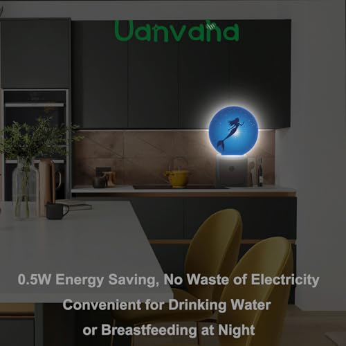 Image of Mermaid Plug-in Nightlight for Women Girls Gifts Blue Ocean Undersea Mermaid Night Lights Plug into Wall Dusk to Dawn Sensor LED 0.5W Energy Efficient