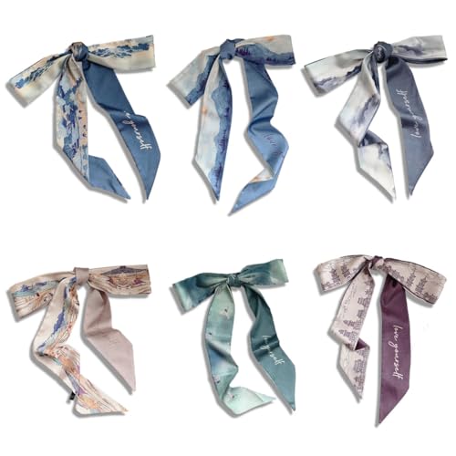 Hair Scarf for Women, Summer 6 PCS Head Scarf Hair Neck Scarves, Purse Scarf for Handbags, Fashion Accessories