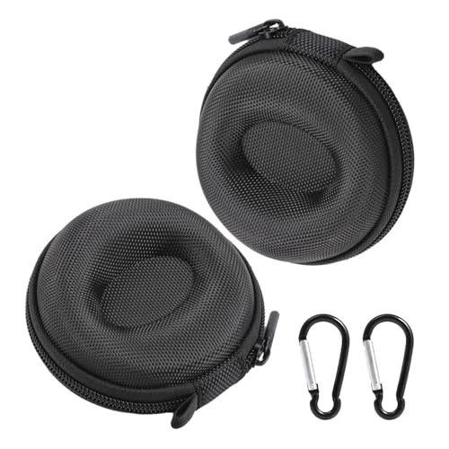 MEMOFYND 2 caixas de viagem para relógios com 2 mosquetões, caixa de armazenamento para relógios, caixa de armazenamento para relógio de homem, caixa de viagem, caixa protetora de viagem (preto