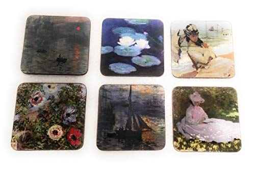 Cartexpo Monet - Juego de 6 posavasos (madera, corcho, 9,5 x 9 x 5 cm) Cover