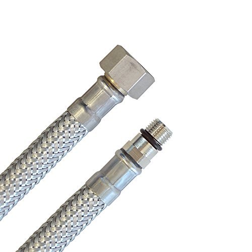 H2O-Flex® Panzerschlauch 3/8'ÜM x M10x1 AG kurz 700mm Flexschlauch DN8 Armatur Anschlussschlauch Verbindungsschlauch Wasserzulauf Schlauch mit Trinkwasserzulassung