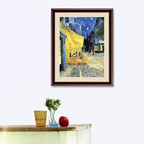 Amazon.co.jp: ゴッホ『夜のカフェテラス』高精彩工芸画+手彩