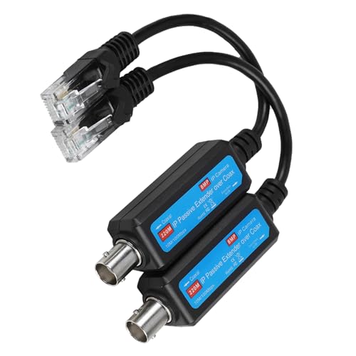 1Pair 10/100Mbps 1CH IP Network Coaxial Transmitter Receiver Extender Passive for IP NVR Camera Coaxial Lines IP Network Cable