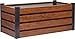 Produktbild dobar 58266e Rechteckiges Hochbeet für den Garten, Pflanzkasten mit Holzmuster, 100 x 50 x 40 cm, Metall, Braun