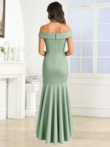 High Low Satin Mother of The Bride Dresses Mermaid Off The Shoulder Formal Evening Dress for Women4