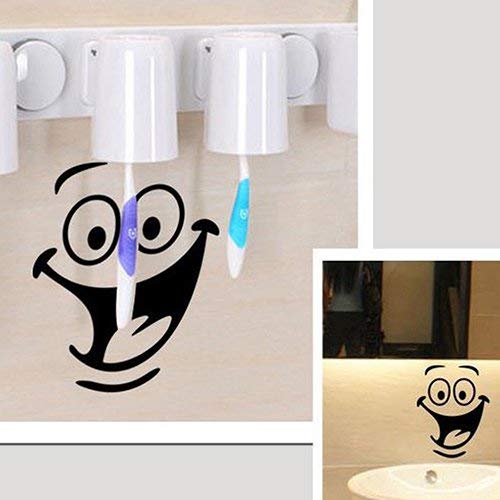 Sticker mural toilettes avec smiley visage déco salle de bains - 4