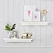 Produktbild AHDECOR Wandregal 2er Set Schwimmende Regal Lagerregal aus MDF-Holz Deko für Wohnzimmer Schlafzimmer Büro Bad oder Küche, 40x10x4.5cm,Weiß