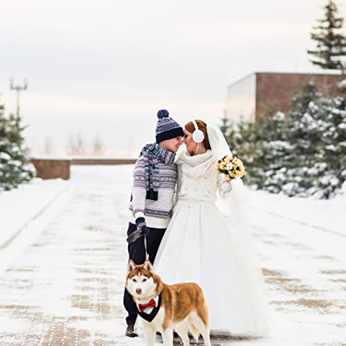 HACRAHO Formelles Hunde-Smoking-Halstuch, 1 Stück Rotes Hunde-Smoking Baumwoll-Halstuch Hunde-Hochzeitshalsband mit Fliege und Krawatte für Hunde und Katzen, L