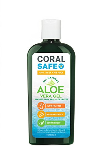 Coral Safe Natural Aloe Vera Gel - Biodegradable and Reef Friendly, 8 fl Oz