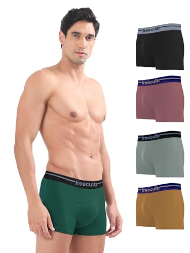 Image of Freecultr Men's Cotton Trunks | Breathable & Moisture Absorbing | Soft Comfort Fit | Everyday Innerwear