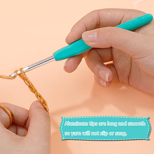 Image of Crochet Hook, 5.5 mm Ergonomic Crochet Hook, Crochet Needles, Ergonomic Handle for Arthritic Hands, Knitting Needles with Soft Handle Beginners and Experienced Crochet Hobbyists (5.5 mm)