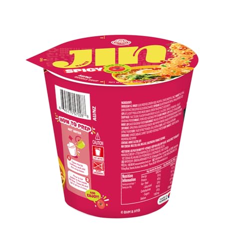 Image of OTOKI Jin Ramen Korean-Style Instant Cup Noodles Spicy Flavor 65g Each, Pack of 2 | Veg & Authentic Korean Ramen Noodle | The Product of Korea