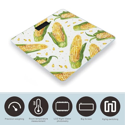 Báscula digital para baño con diseño Cartoon Corn 400 lb miniatura 3