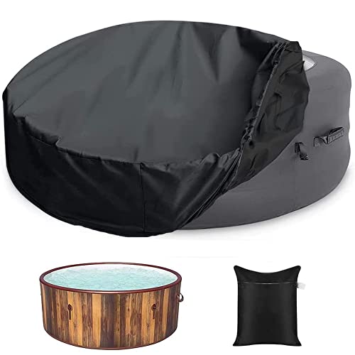 BOSKING Hot Tub Cover Waterproof Outdoor Heavy Duty Portable Patio Round Inflatable Hot Tub Spa Cover Protector Bathtub Pool Dust Covers (91×43in)