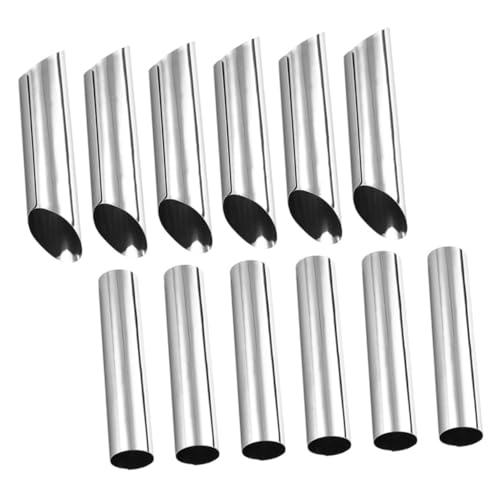 MUCKLILY 12 piezas Molde para Hornear Croissants Acero Inoxidable Resistente Alta Temperatura Molde Cónico para Repostería Casera Utensilios de Cocina