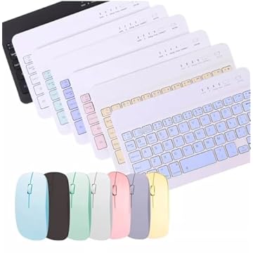 VITX Kit Teclado E Mouse Sem Fio Bluetooth Colorido Para Tablet Pc iPad (Preto)