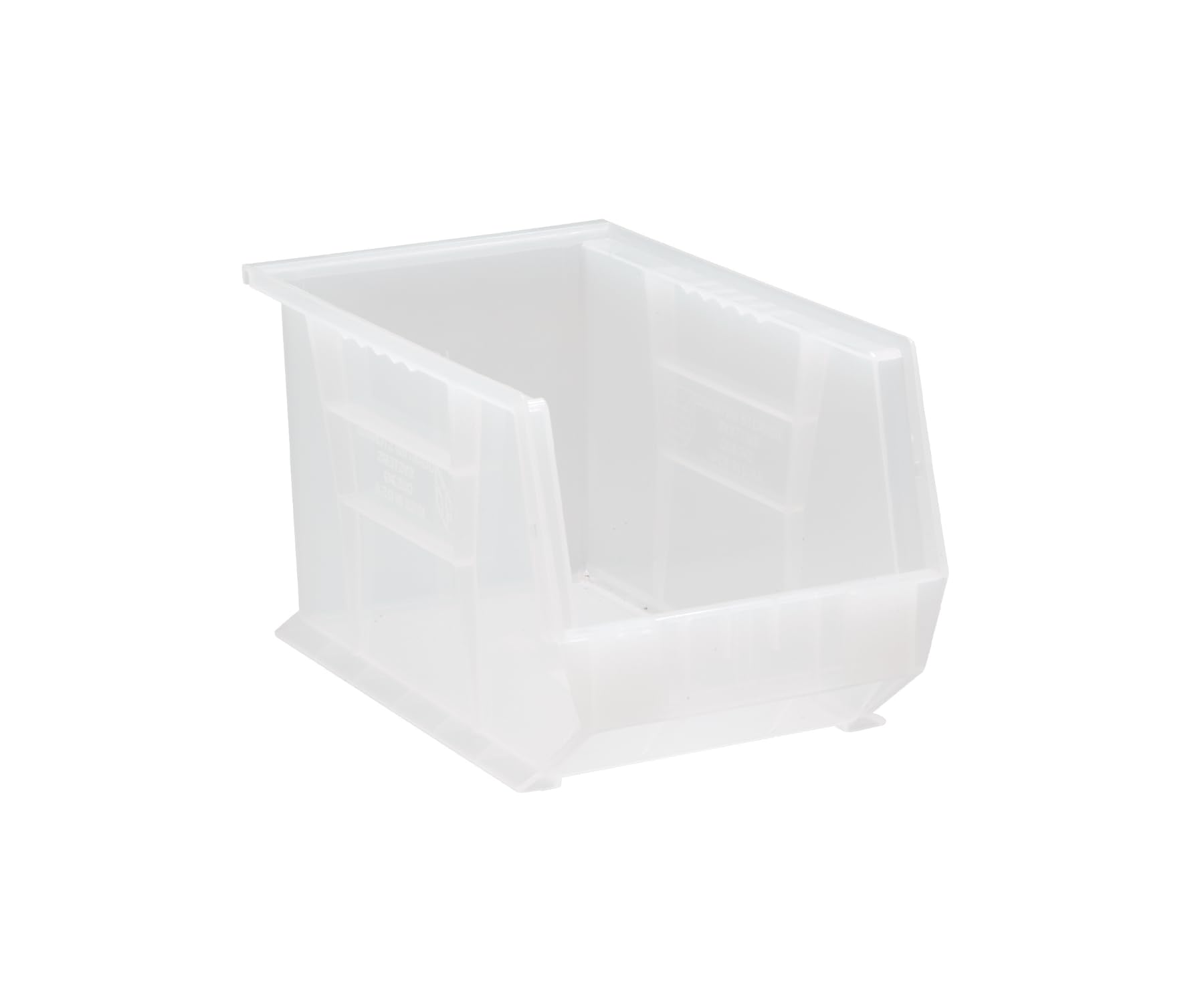 Quantum Storage Heavy-Duty Stackable Plastic Storage Bins for Workshop by QUANTUM STORAGE SYSTEMS – 14L x 9W x 8H, 899.0 cubic_inches, Polypropylene (PP), Clear, Pack of 12