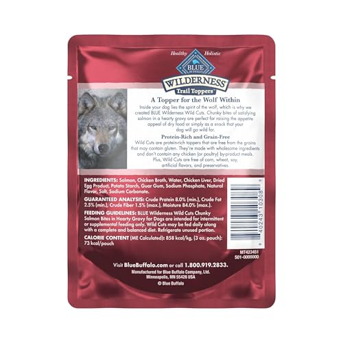 Image of Blue Buffalo Wilderness Trail Toppers Salmon Wet Dog Food, 3 oz, 24 ct