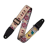 2”-Wide Polyester Guitar Strap with American Neo-Traditional Rosie the Riveter Motif 65” Max Length with Tri-Glide Sliding Adjustment Dye-Sublimation Printed Black, Tan, Red, Yellow, & Grey Rosie the Riveter “We Can Do It” Motif Incredibly Strong, Li...