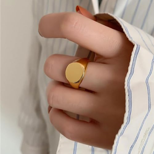 Stainless Steel Round Shape Classical Simple Plain Wedding Engagement Statement Pinky Band Signet Rings for Men Women Size 4-153