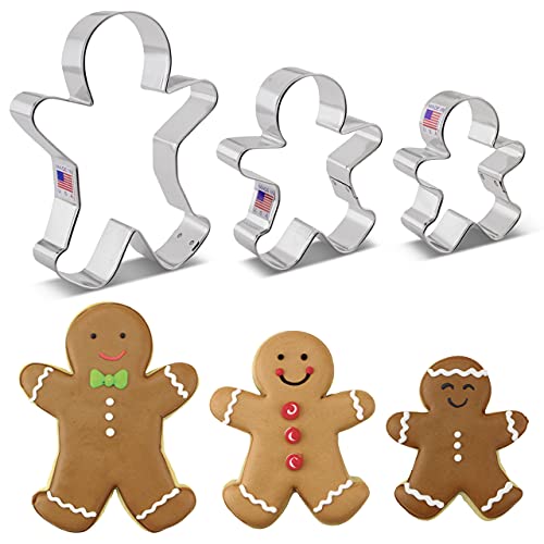 Ann Clark Cookie Cutters A6-129P Gingerbread Man Cookie Cutters 3-Pc. Set Made In Usa thumb #7