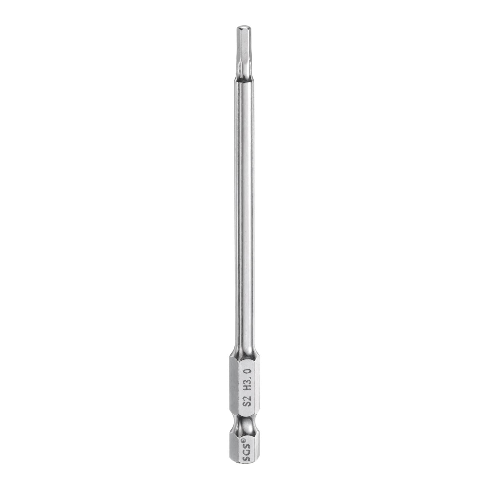 QUARKZMAN Punte per Cacciavite Chiave Esagonale 3mm (H3) Metrico 1/4" Attacco Esagonali 100mm (4") Punta Magnetica Lunghe Acciaio S2 Punta per Trapano Piatta Grado Industriale per Viti