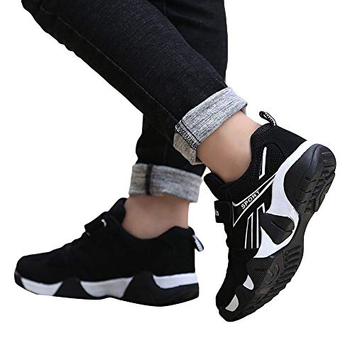 Image of Hopscotch Boys Mesh and PU Text Print Athletic Shoes in White Color