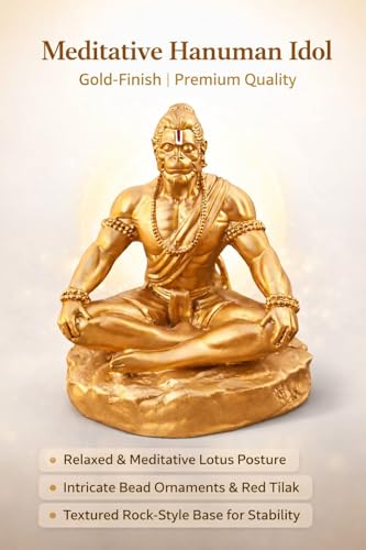 Image of Yadava Bahubali Hanuman Ji Idol for Car Dashboard & Home | Bajrangbali Murti for Pooja Temple, Office & Spiritual Decor