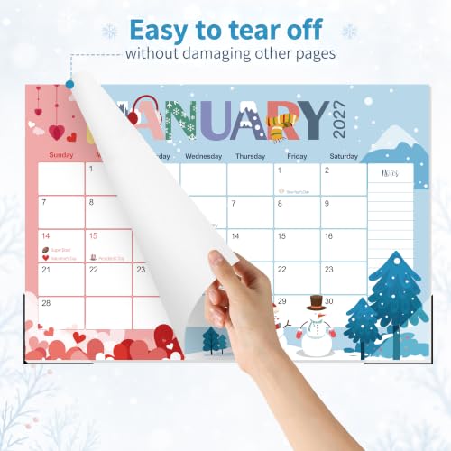 Image of GuassLee Desk Calendar 2027, 21 Month Oct 2026-Jun 2028, 17 inchx11.5 inch