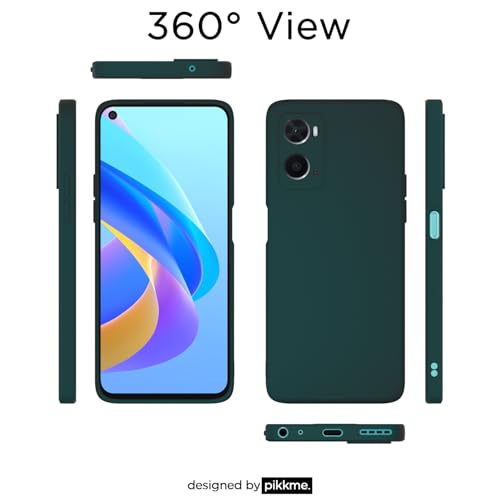 Image of Outlouders Back Cover for Oppo A76 / Oppo A96 / Oppo A36 | Camera Protection | Durable Soft Matte Silicone Bumper Case (Green)