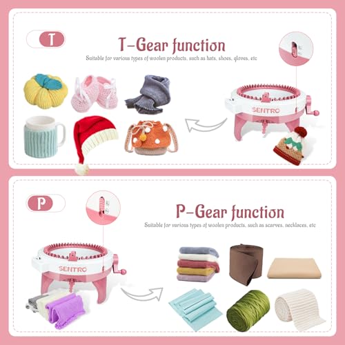Image of SENTRO 48 Needles Knitting Machine with Row Counter, Round Spinning Crochet Machine
