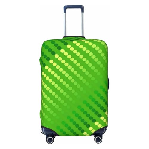 Satin Dots - Shades Of Lime Green Luggage Cover, Protective Washable Suitcase Cover - Travel High Elastic Fibers Suitcase Protector Fits Medium