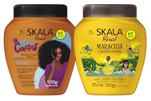 SKALA Maracujá Treatment Cream MaisCrespos Treatment Cream – Set of 2 (70.4 oz) – Hydrating Hair Masks for Coily & Textured Hair – Softness & Shine Care