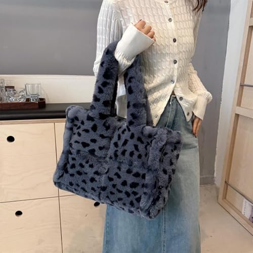 Bolso Tote Grande de Hombro con Pelo Sintético para Mujer miniatura 4